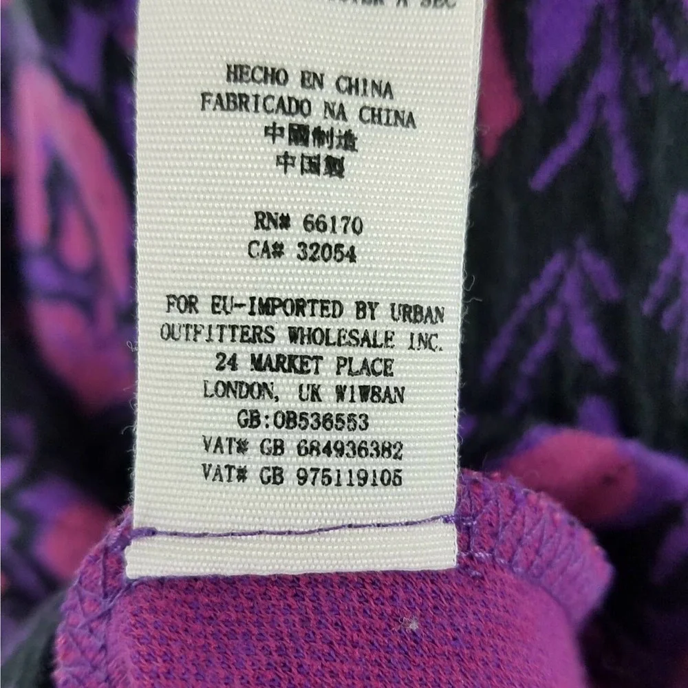 High-Neck Purple Patterned Sleeveless A-Line Dress
